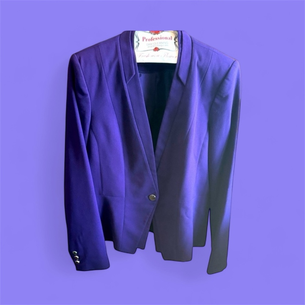 Calvin Klein Deep Purple Women's Elegant Blazer Size 12 Business Career Work Job